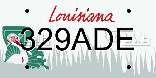 329ADE Louisiana License Plate