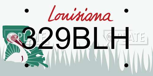 329BLH Louisiana License Plate