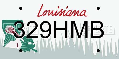 329HMB Louisiana License Plate