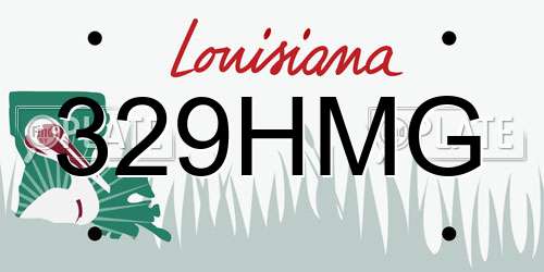 329HMG Louisiana License Plate