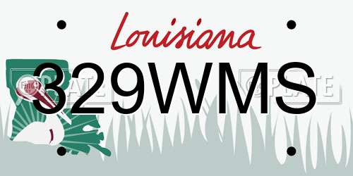 329WMS Louisiana License Plate