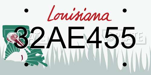 32AE455 Louisiana License Plate