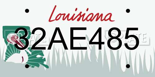 32AE485 Louisiana License Plate