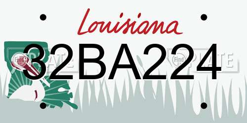 32BA224 Louisiana License Plate