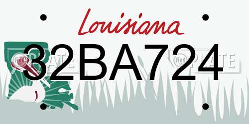 32BA724 Louisiana License Plate