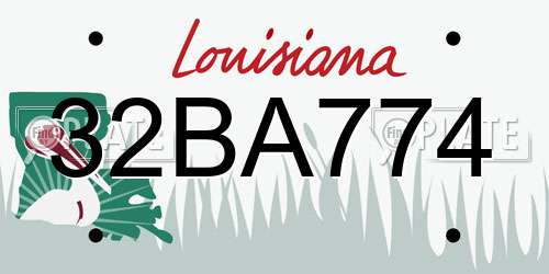 32BA774 Louisiana License Plate