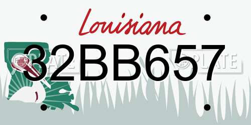 32BB657 Louisiana License Plate