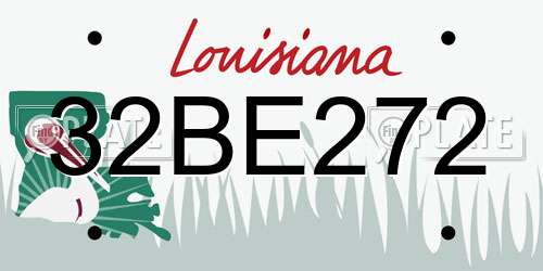 32BE272 Louisiana License Plate