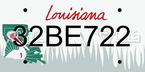 32BE722 Louisiana License Plate