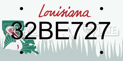 32BE727 Louisiana License Plate