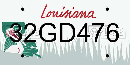 32GD476 Louisiana License Plate
