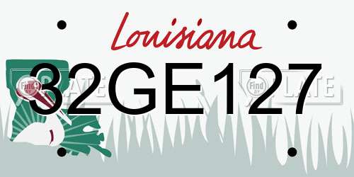 32GE127 Louisiana License Plate