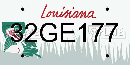 32GE177 Louisiana License Plate