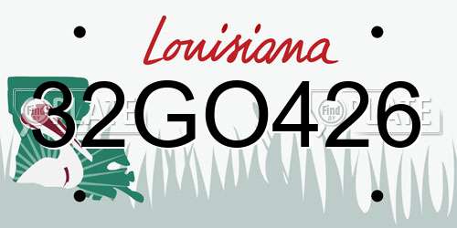 32GO426 Louisiana License Plate