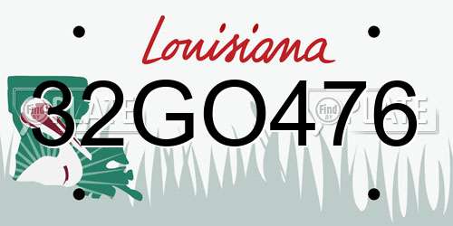 32GO476 Louisiana License Plate