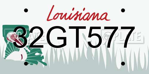 32GT577 Louisiana License Plate