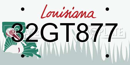 32GT877 Louisiana License Plate