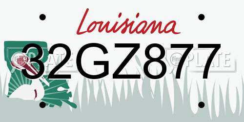 32GZ877 Louisiana License Plate