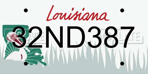 32ND387 Louisiana License Plate