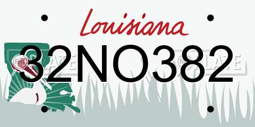 32NO382 Louisiana License Plate