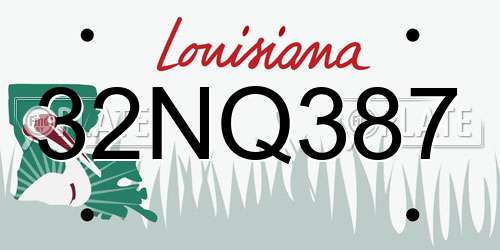32NQ387 Louisiana License Plate