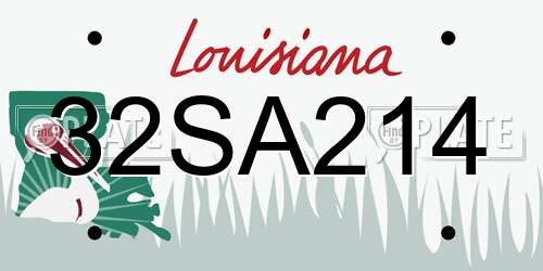 32SA214 Louisiana License Plate