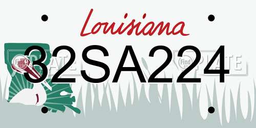 32SA224 Louisiana License Plate