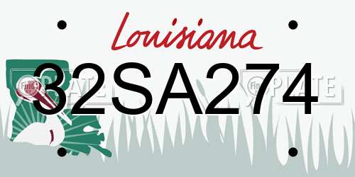 32SA274 Louisiana License Plate