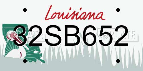 32SB652 Louisiana License Plate