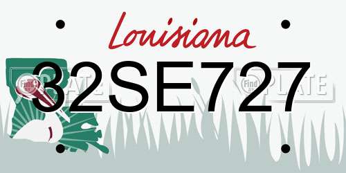 32SE727 Louisiana License Plate