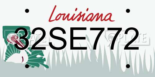 32SE772 Louisiana License Plate
