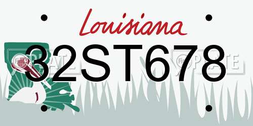 32ST678 Louisiana License Plate