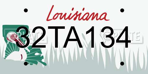 32TA134 Louisiana License Plate