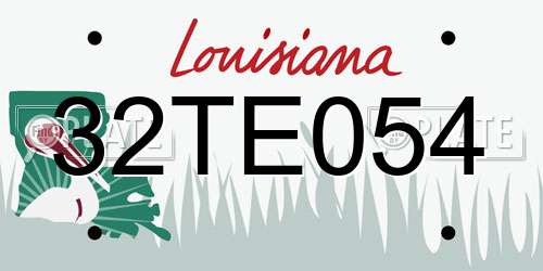 32TE054 Louisiana License Plate
