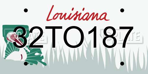 32TO187 Louisiana License Plate