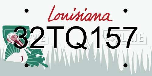 32TQ157 Louisiana License Plate