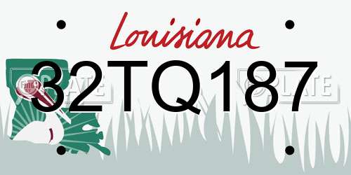 32TQ187 Louisiana License Plate