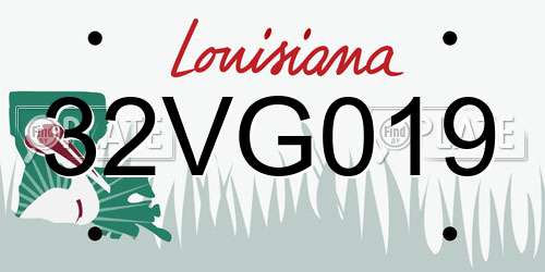 32VG019 Louisiana License Plate