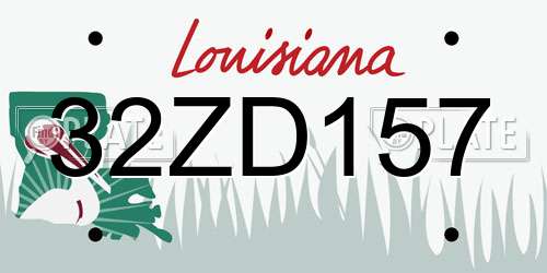 32ZD157 Louisiana License Plate