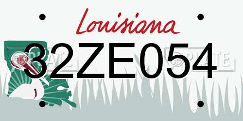 32ZE054 Louisiana License Plate