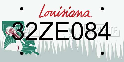 32ZE084 Louisiana License Plate
