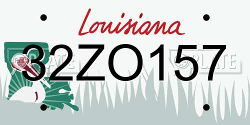 32ZO157 Louisiana License Plate
