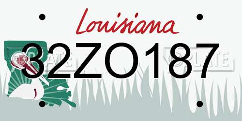 32ZO187 Louisiana License Plate