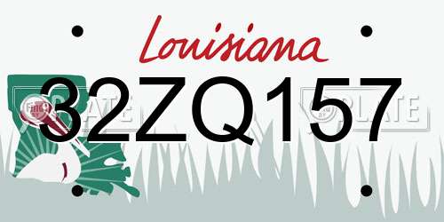 32ZQ157 Louisiana License Plate