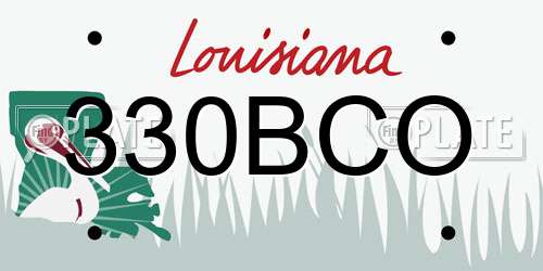 330BCO Louisiana License Plate
