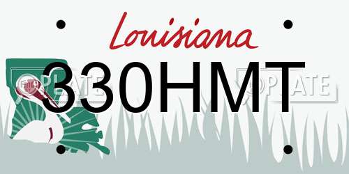 330HMT Louisiana License Plate