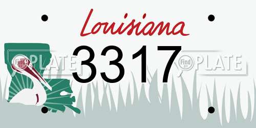 3317 Louisiana License Plate