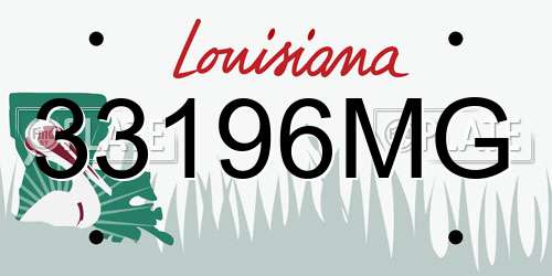33196MG Louisiana License Plate