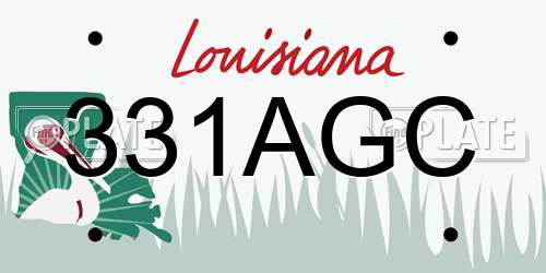 331AGC Louisiana License Plate