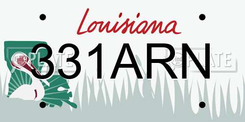 331ARN Louisiana License Plate
